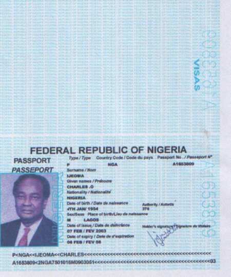 Dr Ijeoma's passport