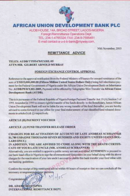 A forged remittance advice