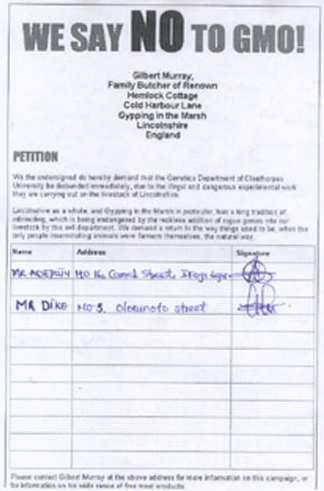 A completed petition