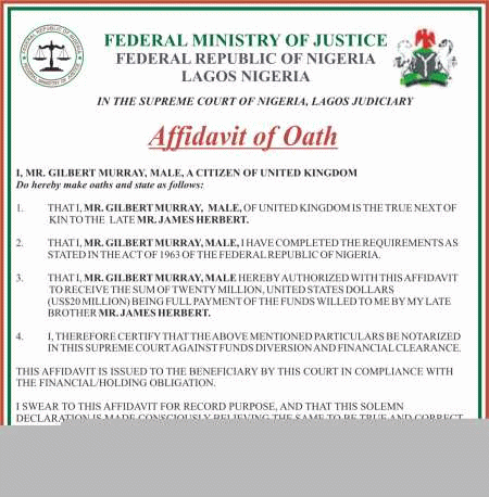 An incomplete forged affidavit