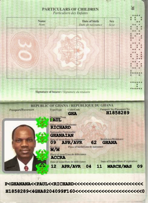 A fake passport