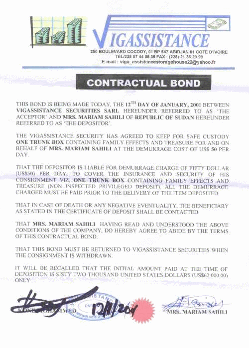 A forged contractual bond