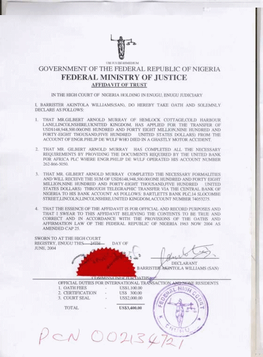 A forged affidavit