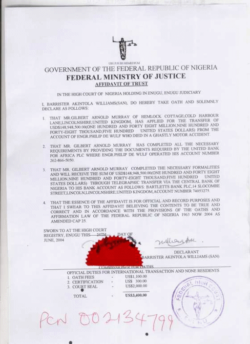 A forged affidavit