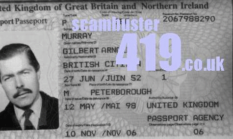 A forged passport, with a photograph of Lord Lucan