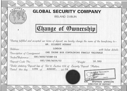 A forged change of ownership document