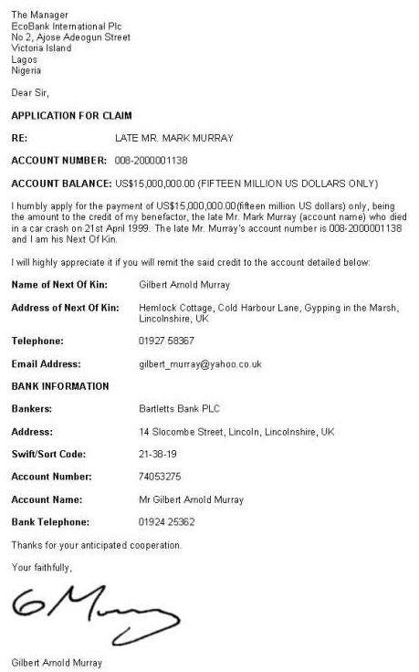 An application form