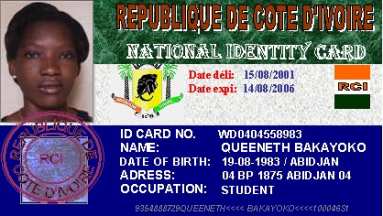 Queeneth's ID card