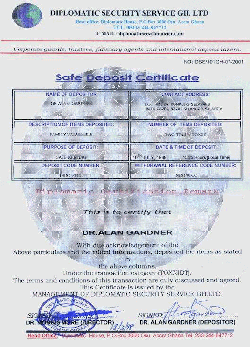 A forged certificate of deposit