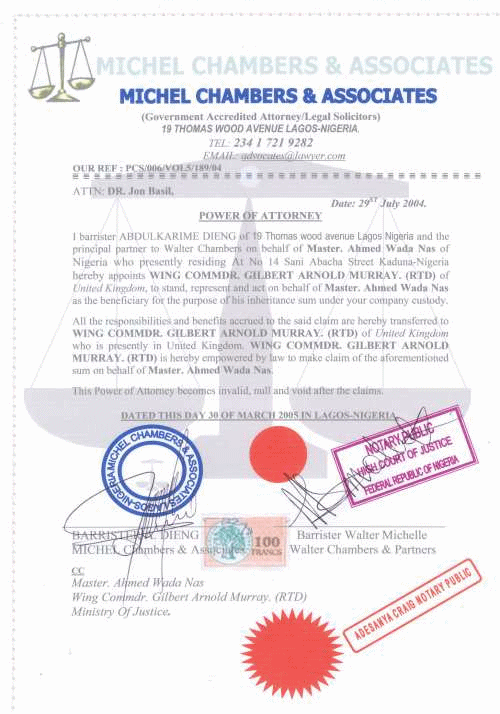 A forged power of attorney