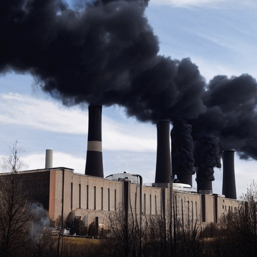 A power station belching out thick black smoke