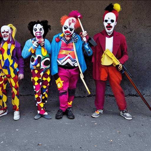 A group of clowns