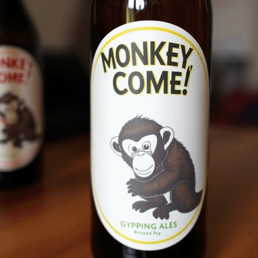 Two bottles of Gypping Ales' 'Monkey Come' beer