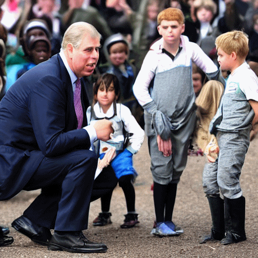 The Duke of York surrounded by orphans