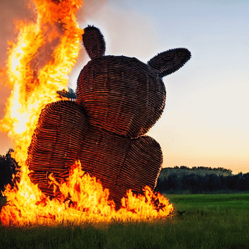 The May Day 2024 wicker bunny